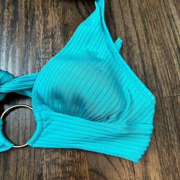 Robin Piccone yasmine halter bikini top - aqua teal - Picture 4 of 6